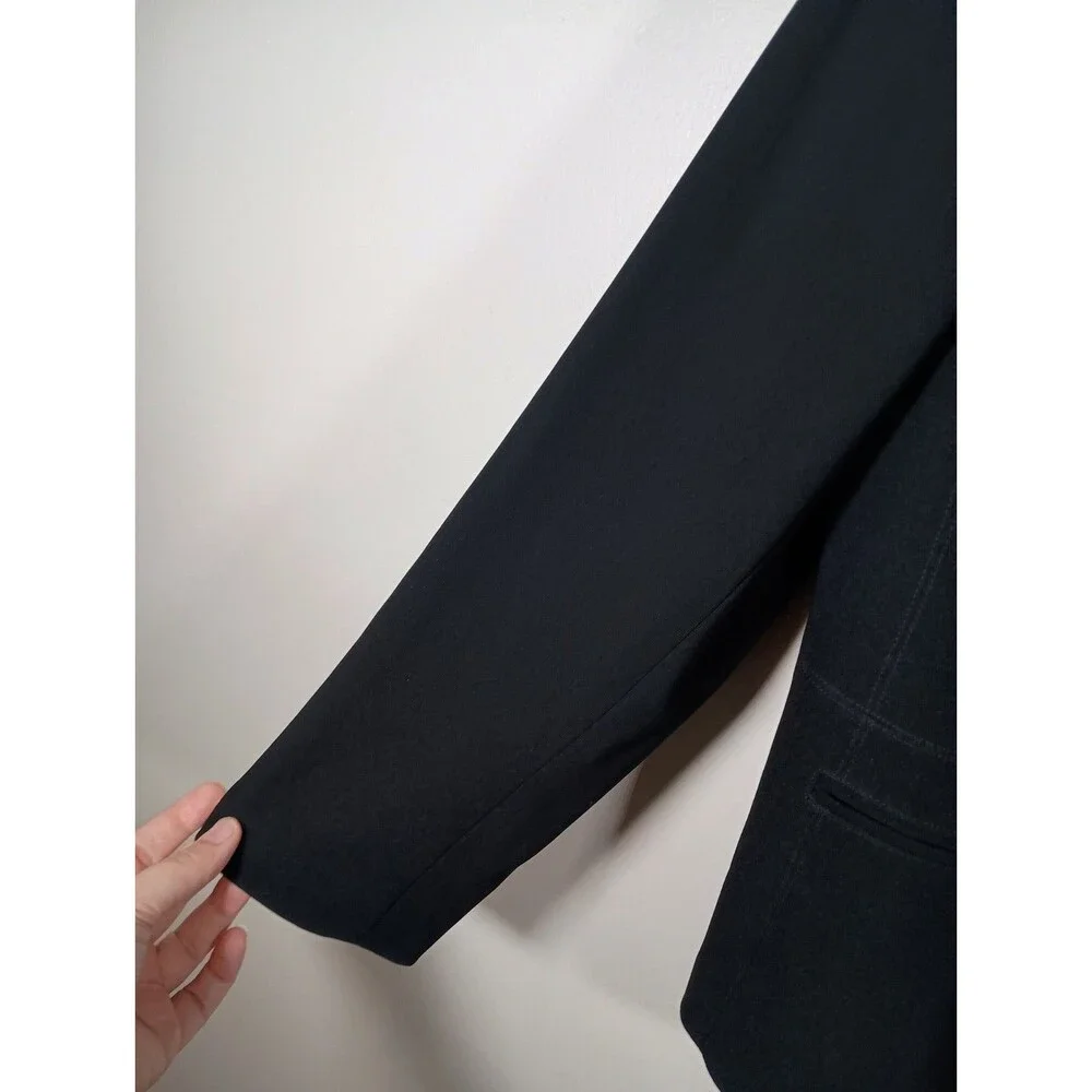 Talbots Petites Black Single Button Workwear Career Womens Blazer Size 12W